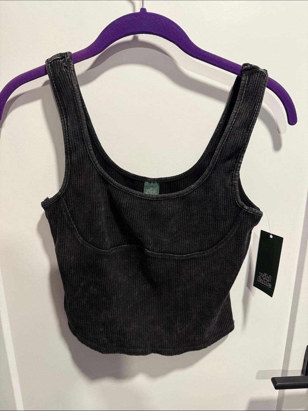 wild fable Black Ribbed Scoop Tank - Women's